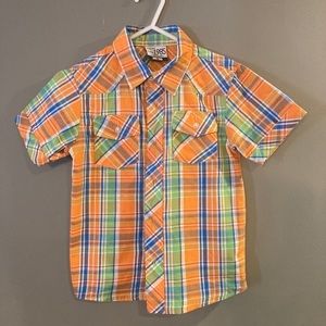 Bleu Ice Orange Plaid Shirt
